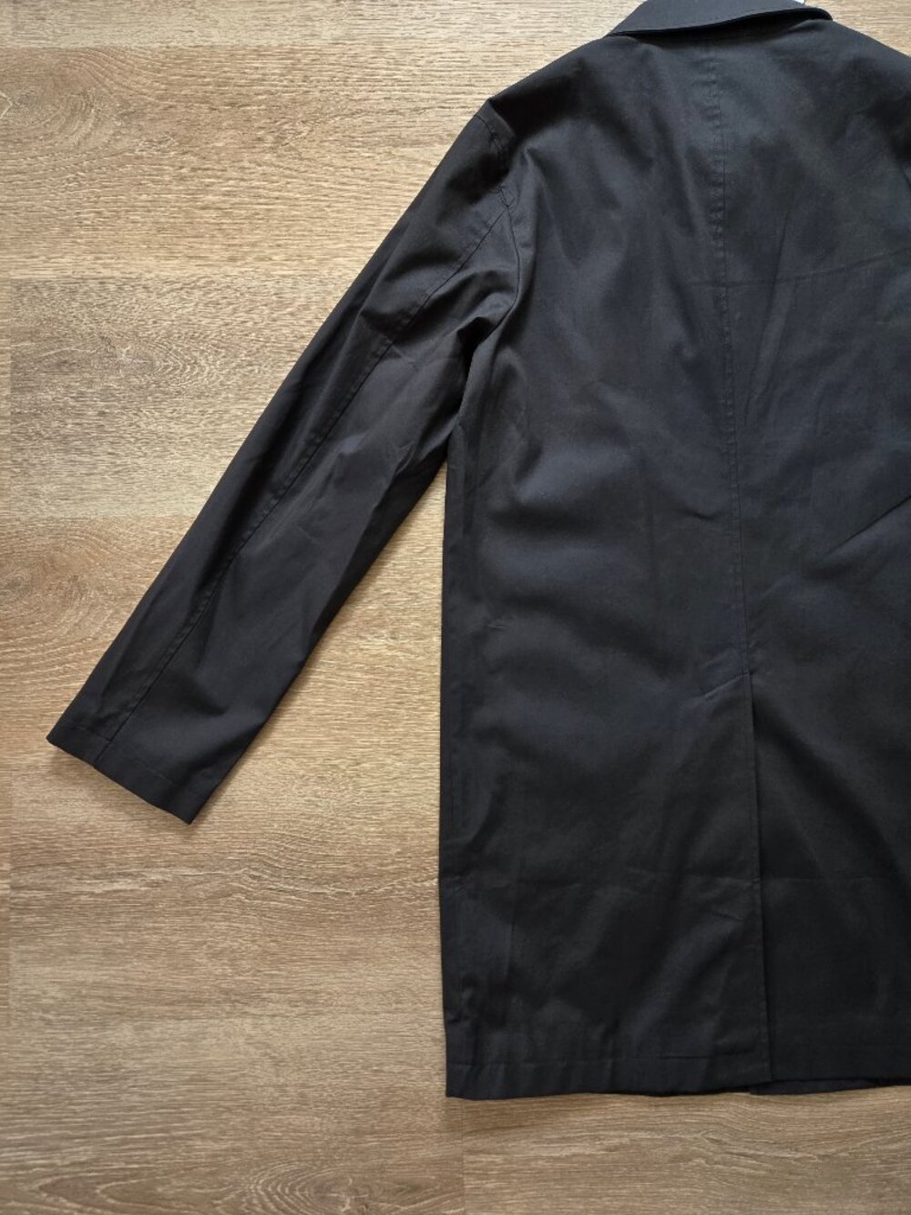 Quince Comfort Stretch Trench Coat Midnight Black Medium New With Tags No Belt - Picture 14 of 15